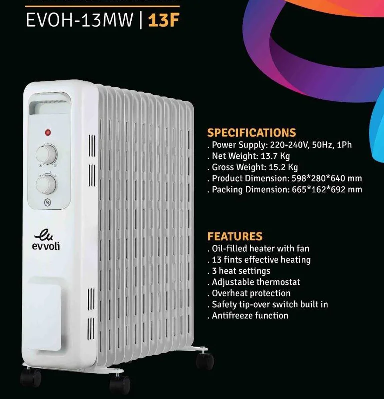  Evoli electric heater model EVOH_13MW